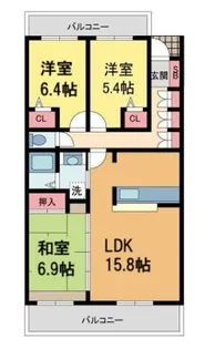ダイアパレス宝塚月見山【605号室】の間取り