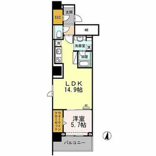 セントラルレジデンス【510号室】の間取り