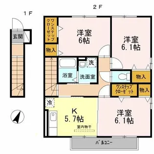 パークハウス A棟【2階】の間取り
