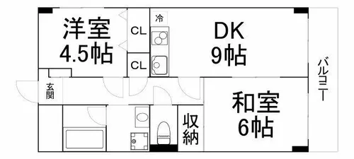 ブルームコートⅠ(旧ハイツニチカン)【4階】の間取り