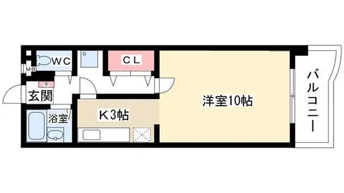 レストポイント園山【301号室】の間取り