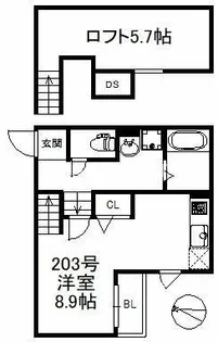 シーエスコート【2階】の間取り