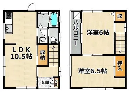 兵庫県神戸市長田区西代通2丁目【一戸建】の間取り