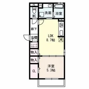 アビタシオン加美北【1階】の間取り