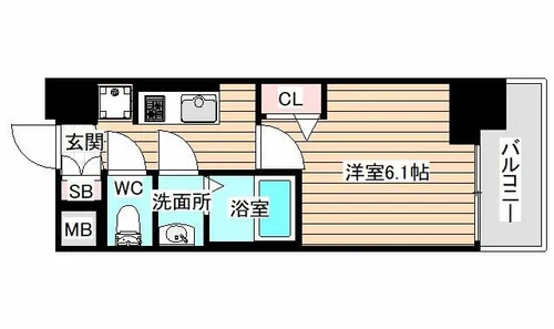 プレサンス九条グランデリーヴ【2階】の間取り