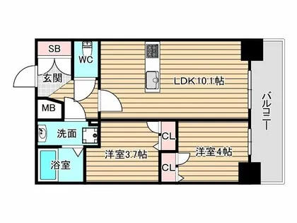 プレサンス九条グランデリーヴ【15階】の間取り
