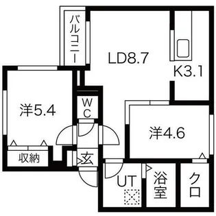 ブランシャールN15【4階】の間取り