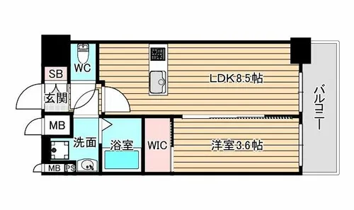 プレサンス九条グランデリーヴ【15階】の間取り