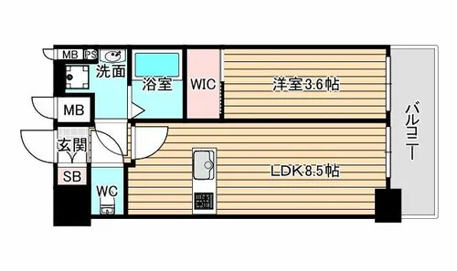 プレサンス九条グランデリーヴ【15階】の間取り