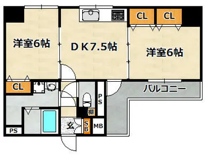 パシフィック神戸桜筋南館【203号室】の間取り