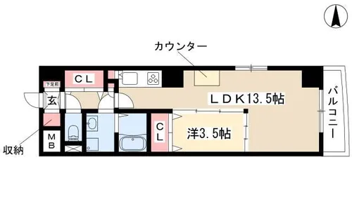 ライジング泉コートⅡ【9階】の間取り