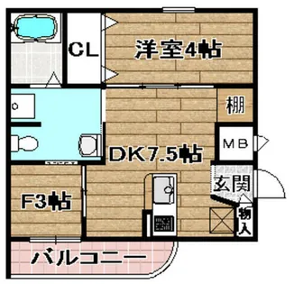 LA PORTE【12号室】の間取り