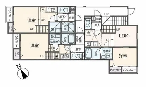 Calm城野【1階】の間取り