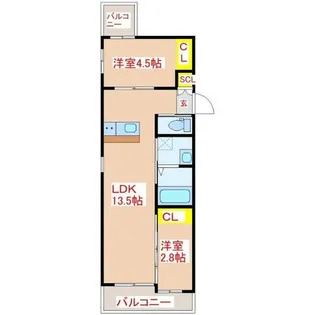 MiRAIal藤崎【2階】の間取り
