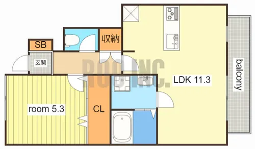 アルポルト姫路砥堀【103号室】の間取り