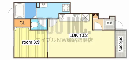カプラン花田Ⅱ【102号室】の間取り