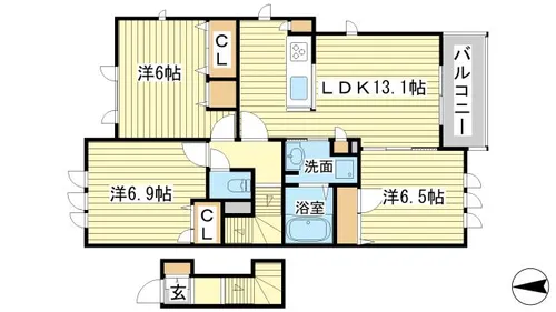シャーメゾンラミティエ【0201号室】の間取り