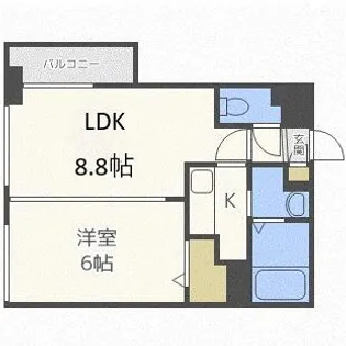 KDXレジデンス南三条【10階】の間取り