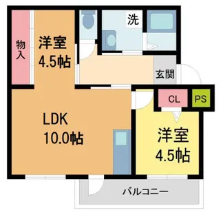 宝梅園1号棟【5階】の間取り