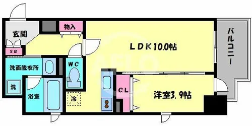 アヴェニール北浜【8階】の間取り