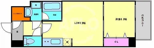 スプランディッド淀屋橋DUE【8階】の間取り