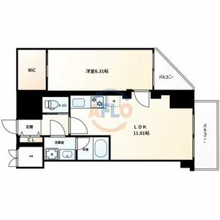 Vinoプレジオ本町【1001号室】の間取り