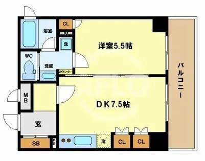 リーガル新福島【10階】の間取り
