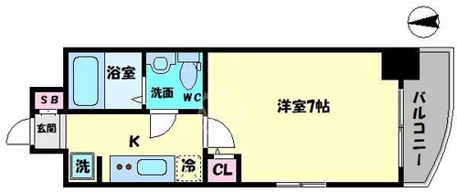 セレニテ桜川駅前プリエ【7階】の間取り