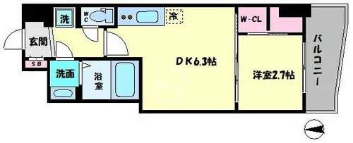 セレニテ桜川駅前プリエ【8階】の間取り