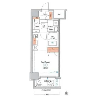 エストゥルースプラスサウス大阪【8階】の間取り