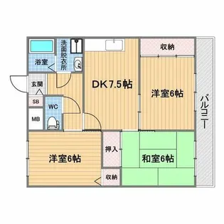 メゾン甲子園口【203号室】の間取り
