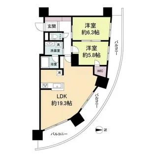 ドゥーエなんば南【1105号室】の間取り