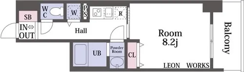 アヴェニール北浜【9階】の間取り