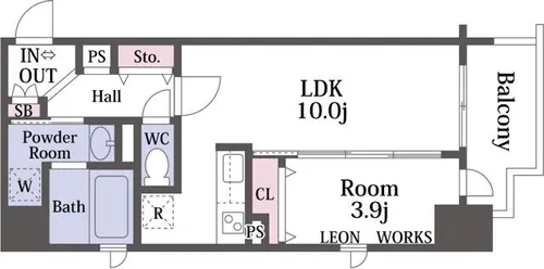 アヴェニール北浜【8階】の間取り