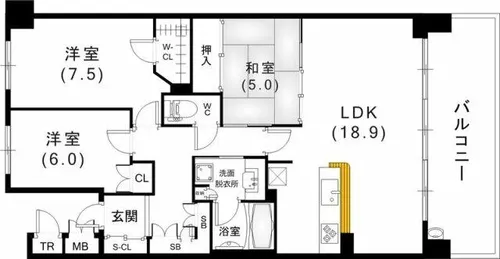 ジェイグラン吹田千里丘【3階】の間取り