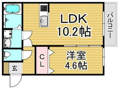 福岡県那珂川市松木3丁目【アパート】の間取り