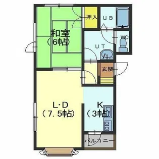SKハウスⅡ【202号室】の間取り