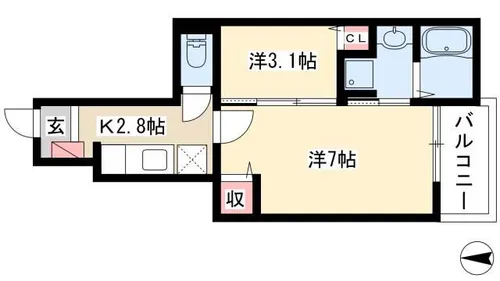 AZガーデン・スクエアⅡ【105号室】の間取り