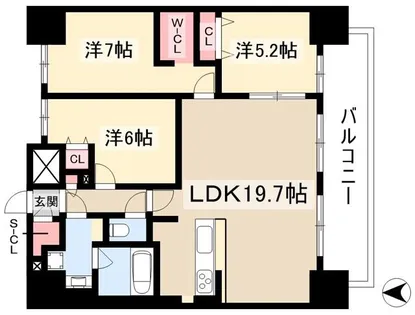 Ceres Daimon【14階】の間取り