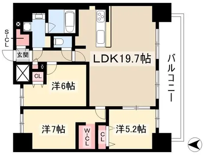Ceres Daimon【15階】の間取り
