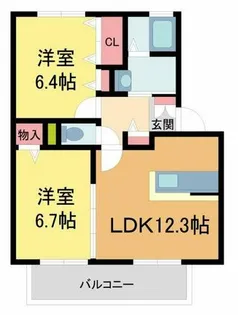 Jモンテメゾン【202号室】の間取り