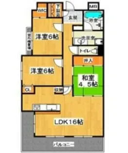 大阪府堺市西区鳳西町1丁【マンション】の間取り