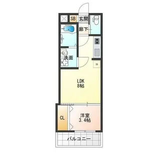 大阪府大阪市東住吉区照ケ丘矢田1丁目【アパート】の間取り