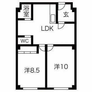 シャトー寺浦【1階】の間取り