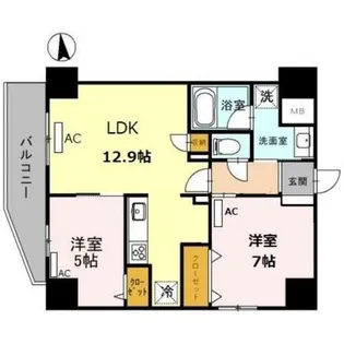 大阪府大阪市東成区東小橋1丁目【マンション】の間取り