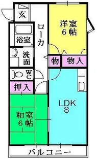 フラットオーク【101号室】の間取り