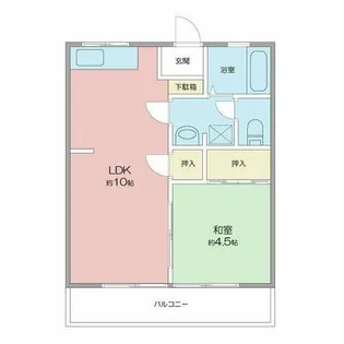 ハイツサンローラン【1階】の間取り