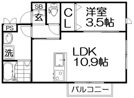 CherryBlossom川原町【2階】の間取り