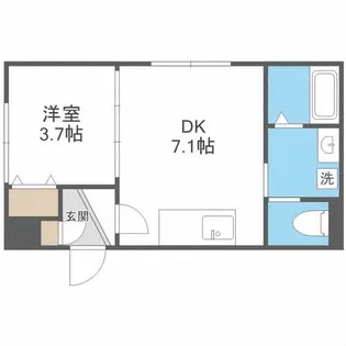 メニーズコート東屯田通【1階】の間取り