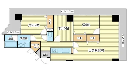 ハイライズ東雲【602号室】の間取り